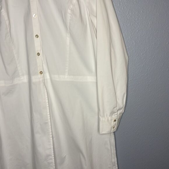 J. Jill White Long Sleeved Full Button Front Collared Tunic Size Large - Picture 5 of 14